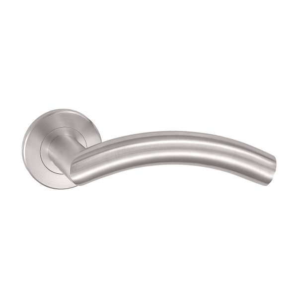 Stainless Steel Hollow Lever Handles on Rose