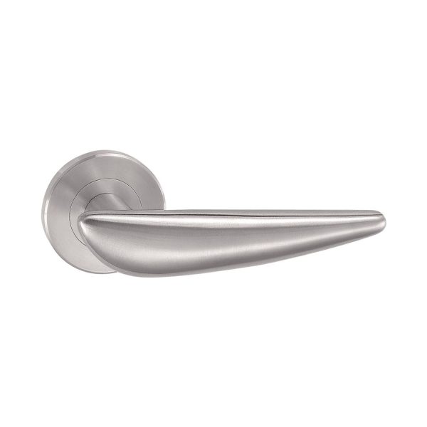 Stainless Steel Hollow Lever Handles on Rose