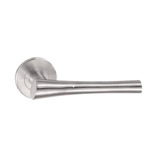 Stainless Steel Solid Lever Handles On Rose