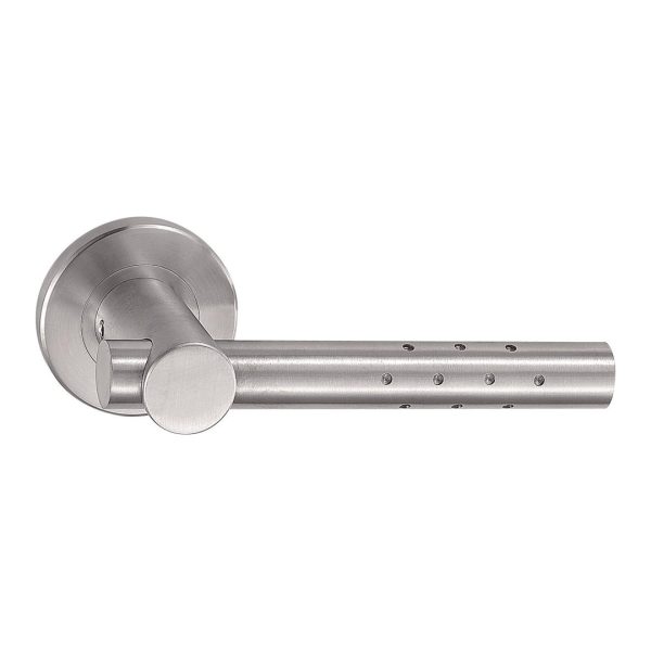 Stainless Steel Solid Lever Handles On Rose