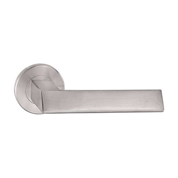 Stainless Steel Solid Lever Handles On Rose