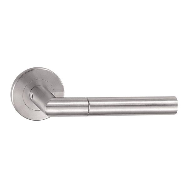 Stainless Steel Solid Lever Handles On Rose