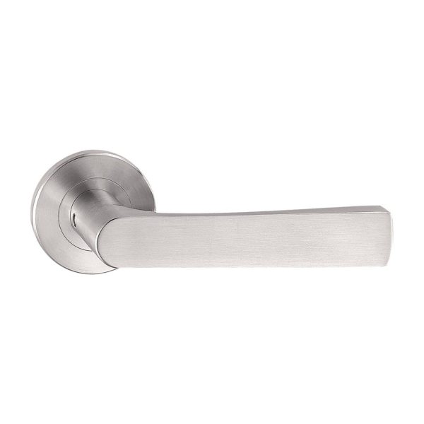 Stainless Steel Solid Lever Handles On Rose