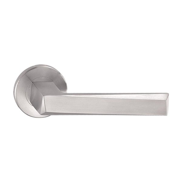 Stainless Steel Solid Lever Handles On Rose