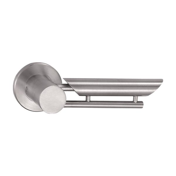 Stainless Steel Solid Lever Handles On Rose