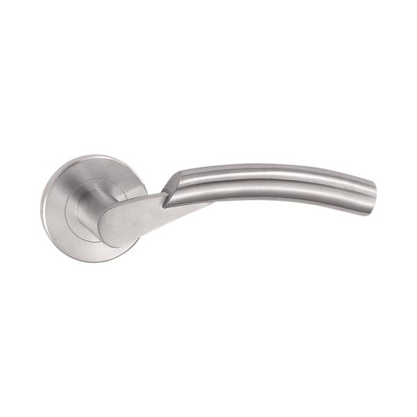 Stainless Steel Solid Lever Handles On Rose