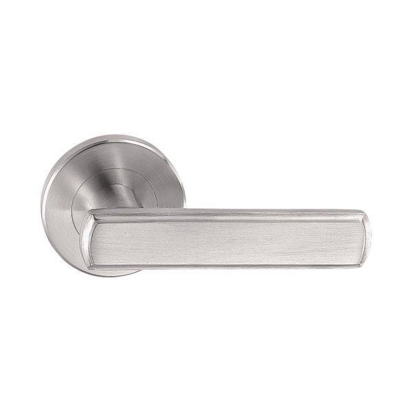 Stainless Steel Solid Lever Handles On Rose