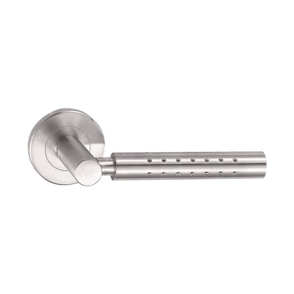 Stainless Steel Solid Lever Handles On Rose