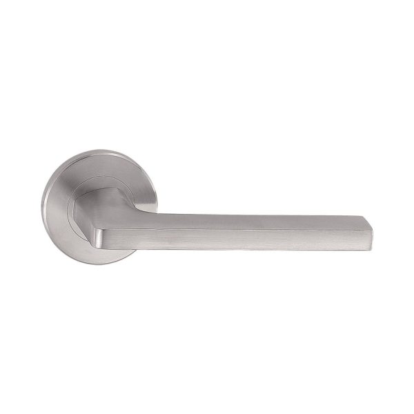 Stainless Steel Solid Lever Handles On Rose