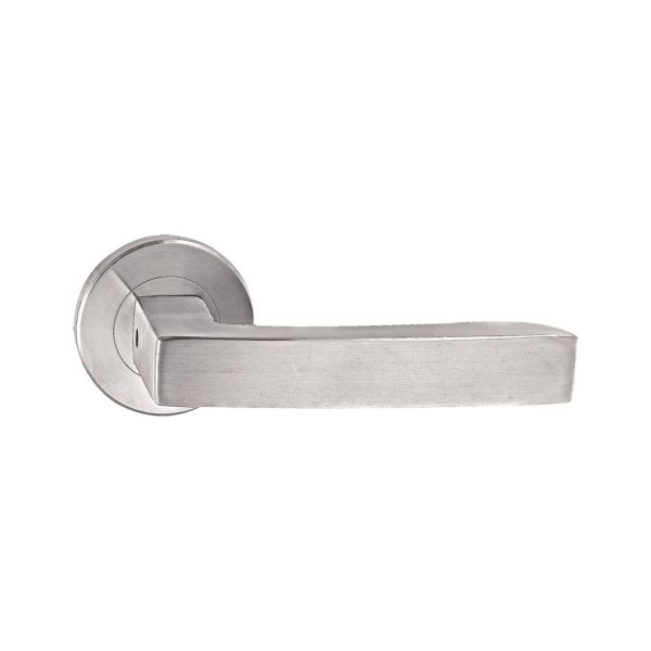 Stainless Steel Solid Lever Handles On Rose