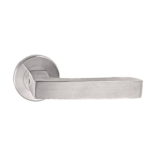 Stainless Steel Solid Lever Handles On Rose