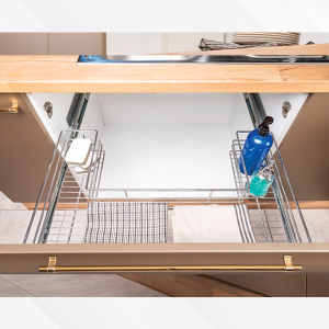 DOOR MOUNTED TELESCOPIC UNDERSINK DRAWER