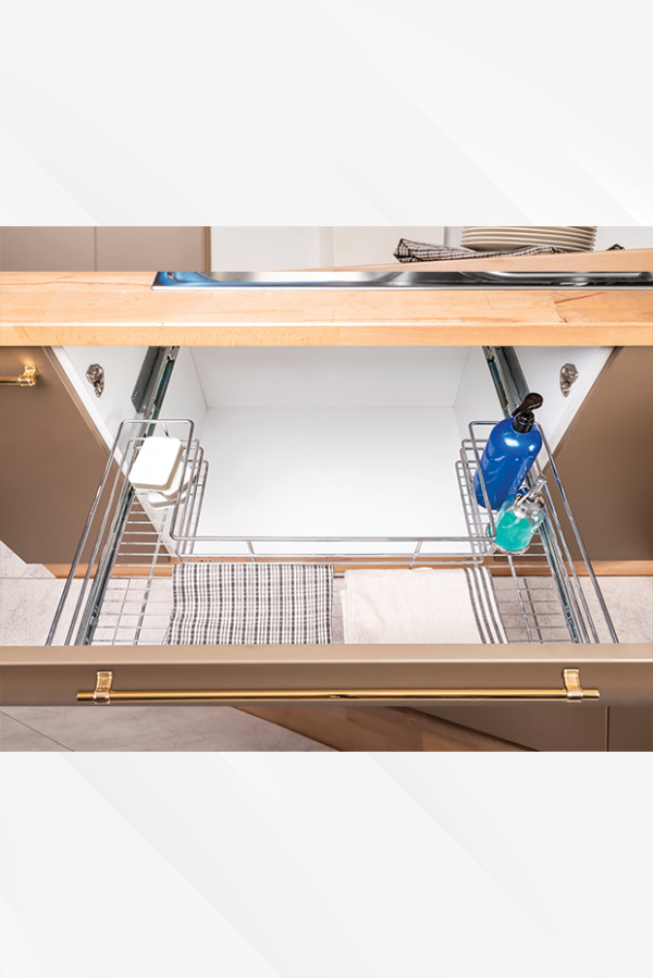 DOOR MOUNTED TELESCOPIC UNDERSINK DRAWER