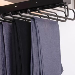 TELESCOPIC TROUSER RACK WITH RAIL MOUNTED TOP
