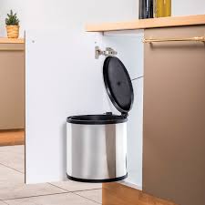 STAINLESS PLASTIC COVER WASTE BIN 11LT