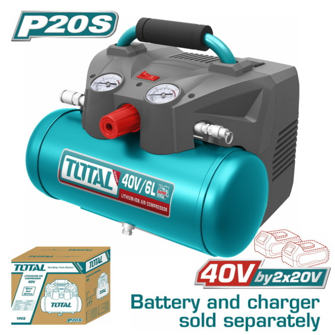 TOTAL Lithium-Ion air compressor 2X20V (TACLI2003)