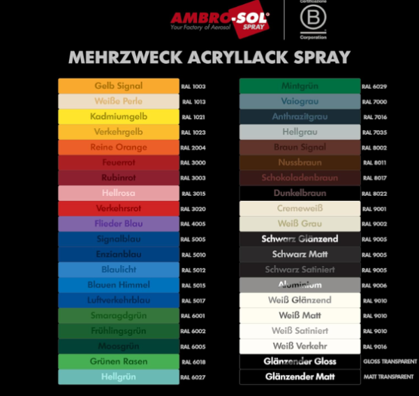 Acrylic Spray Paint 400 ML, Ambrol-Sol - Image 8